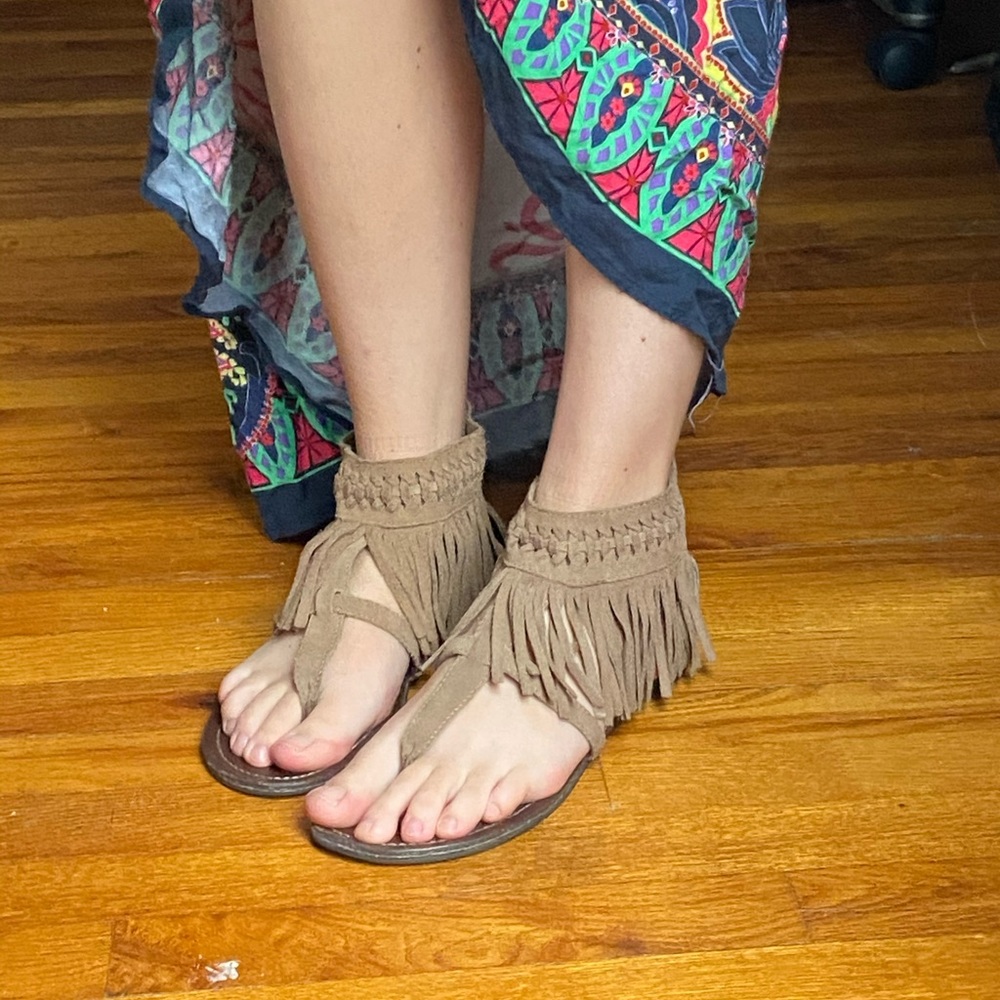 Fringe Bohemian Thong Sandals